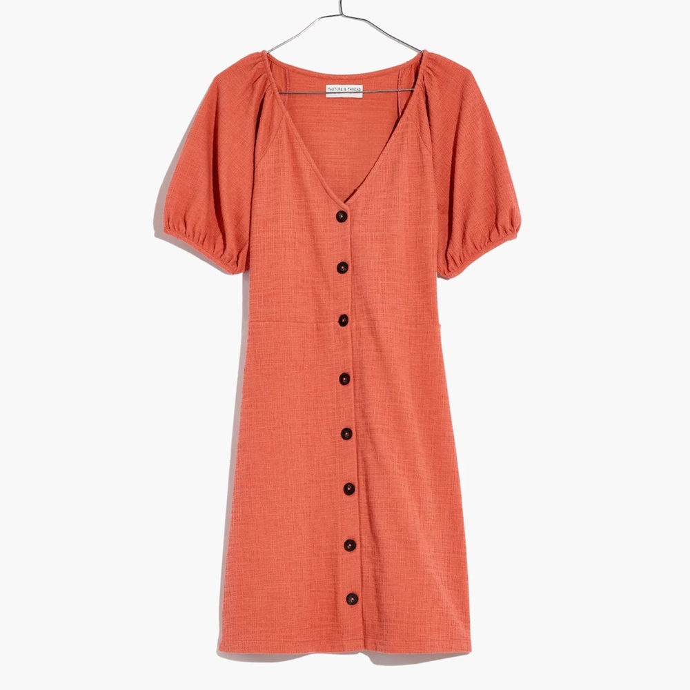 Madewell Texture & Thread Puff-Sleeve Dress